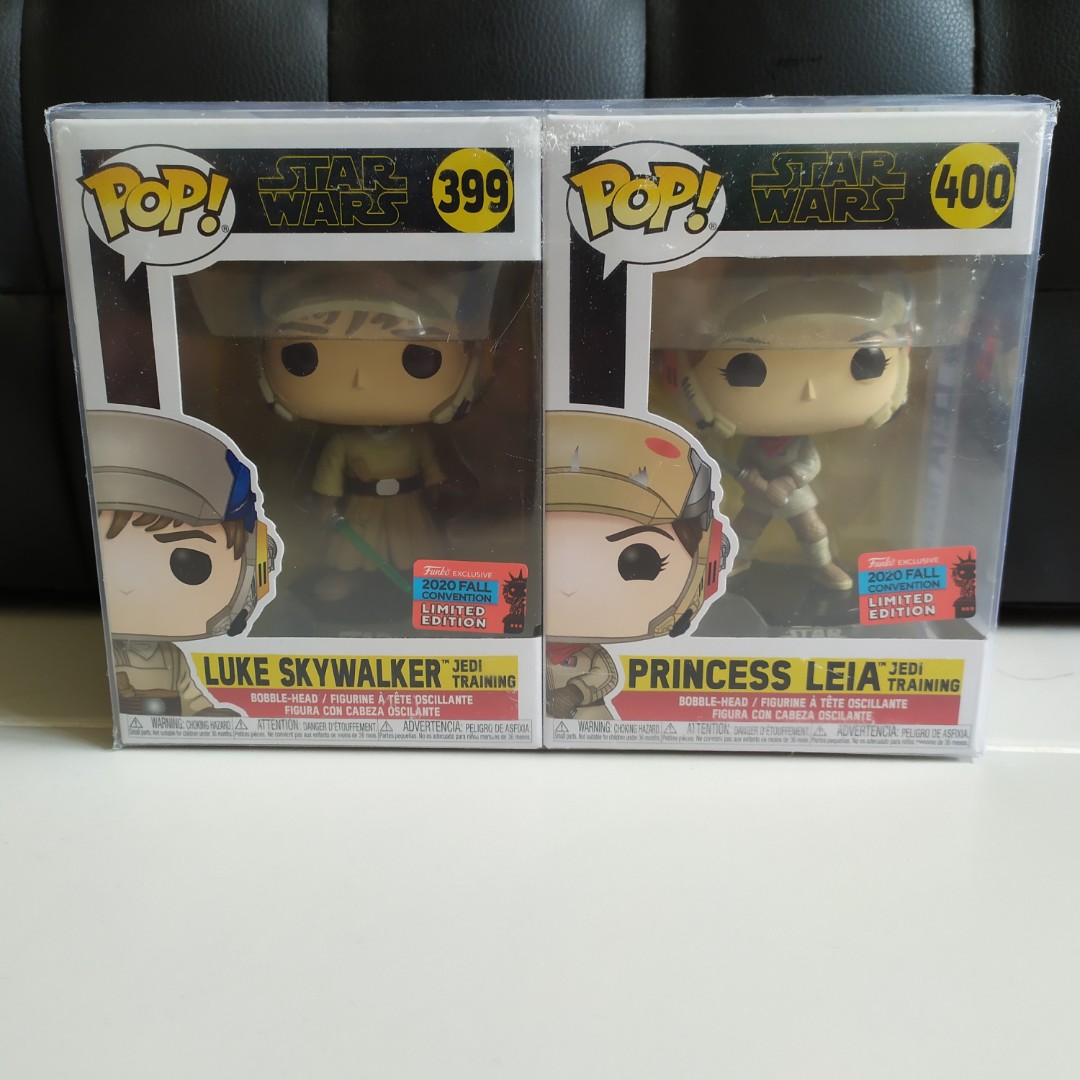 luke and leia training funko pop