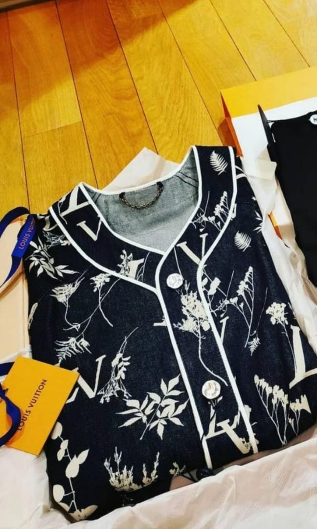 Louis Vuitton Leaf Denim Baseball Shirt, Men's Fashion, Tops & Sets,  Tshirts & Polo Shirts on Carousell