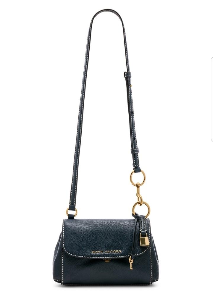 Marc Jacobs The Mini Boho Grind Crossbody Bag In Blue Sea Cow Leather