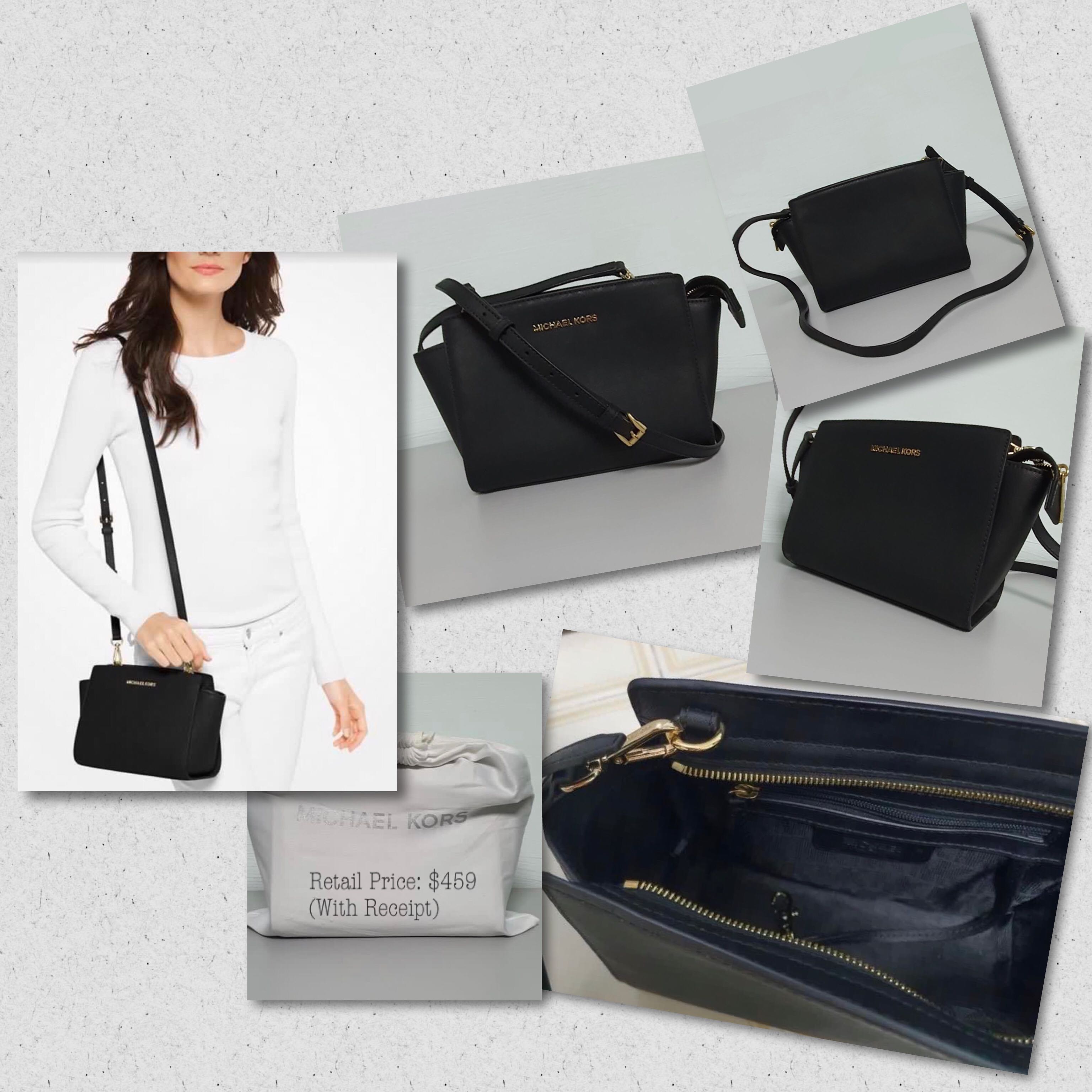 Michael Kors Selma Stud Mini Saffiano Leather Crossbody Bag - Light Blue,  Women's Fashion, Bags & Wallets, Cross-body Bags on Carousell