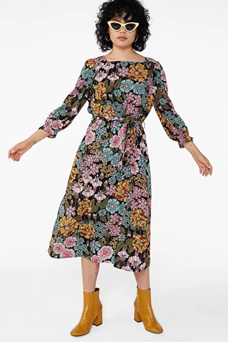 Monki square shop neck dress