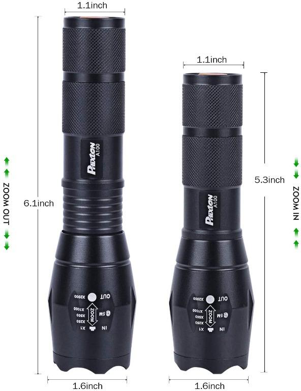 Phixton A100 LED Flashlight Powerful Rechargeable 18650 5000mAh Battery