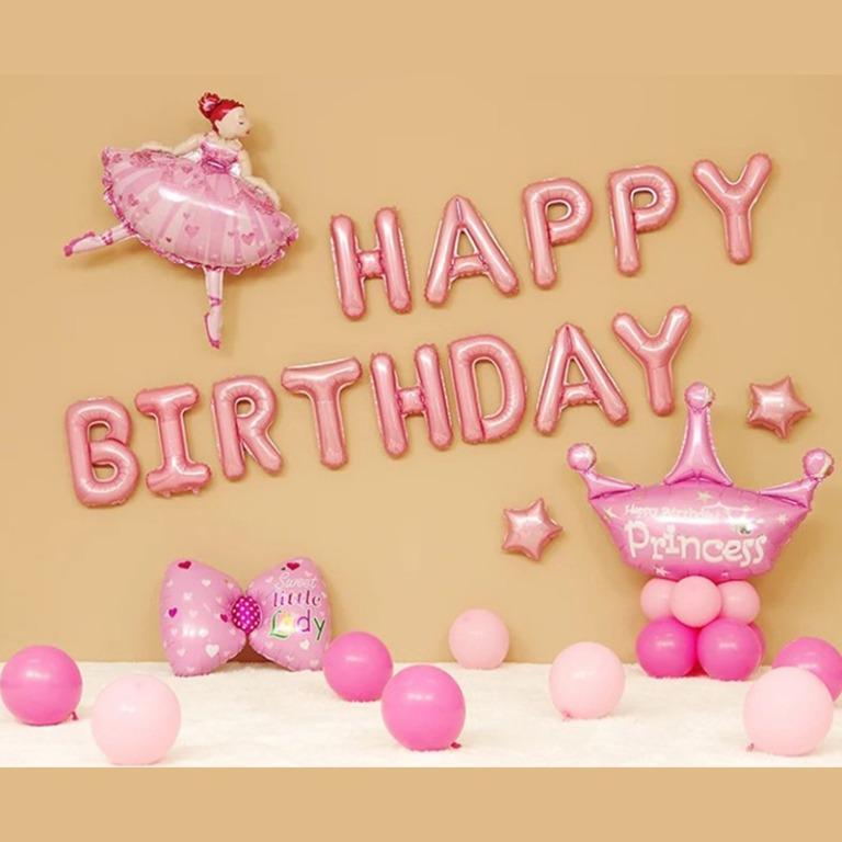 picture Happy Birthday Pink And Purple Balloons pink n purple princess birthday decorations balloon decorations party decorations surprise decorations baby shower decorations balloons for birthday