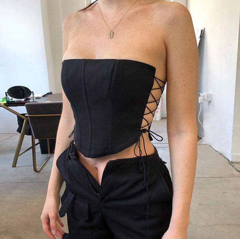 Lace up corset tops clearance