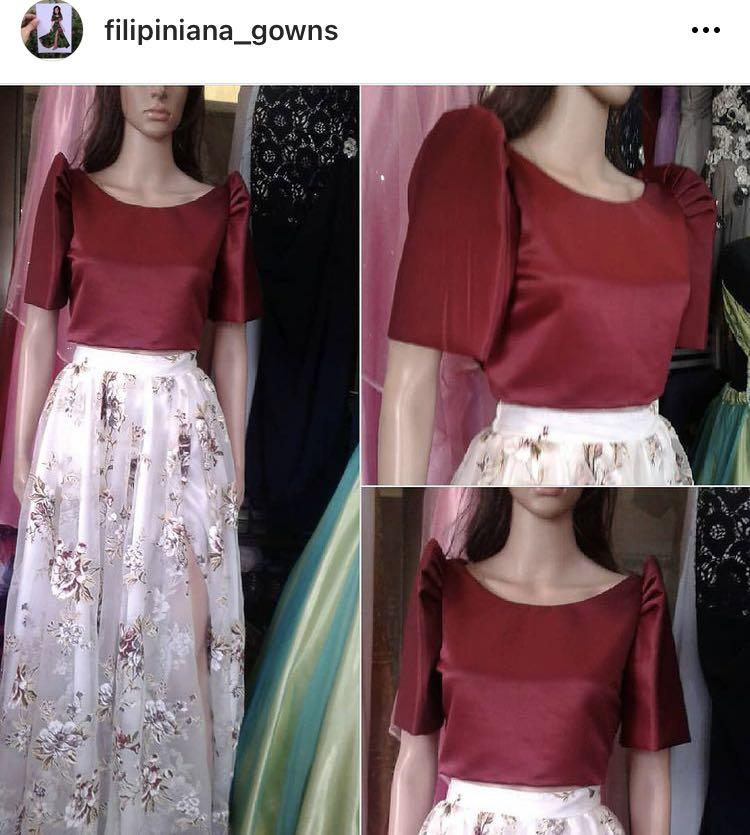 Simple filipiniana hot sale blouse and skirt