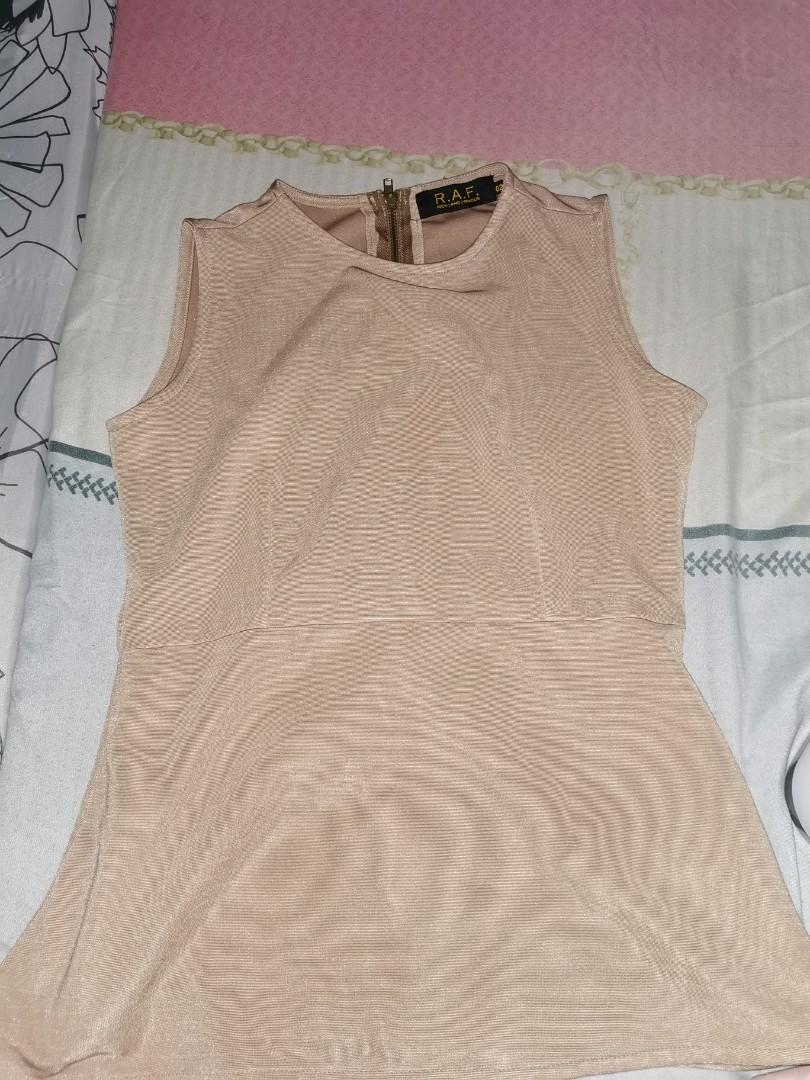 RAF Beige Sleeveless Top (Category: Sleeveless) located in Quezon City. Submitted by professional.declutterer (Listing ID 1056128085, Image 1). Description: RAF Beige Sleeveless Top - Used less than 5 times - small to medium frames MOP: BDO/BPI/Gcash/Paymaya Location: Roosevelt QC RFS: decluterring and for baby's vaccines.