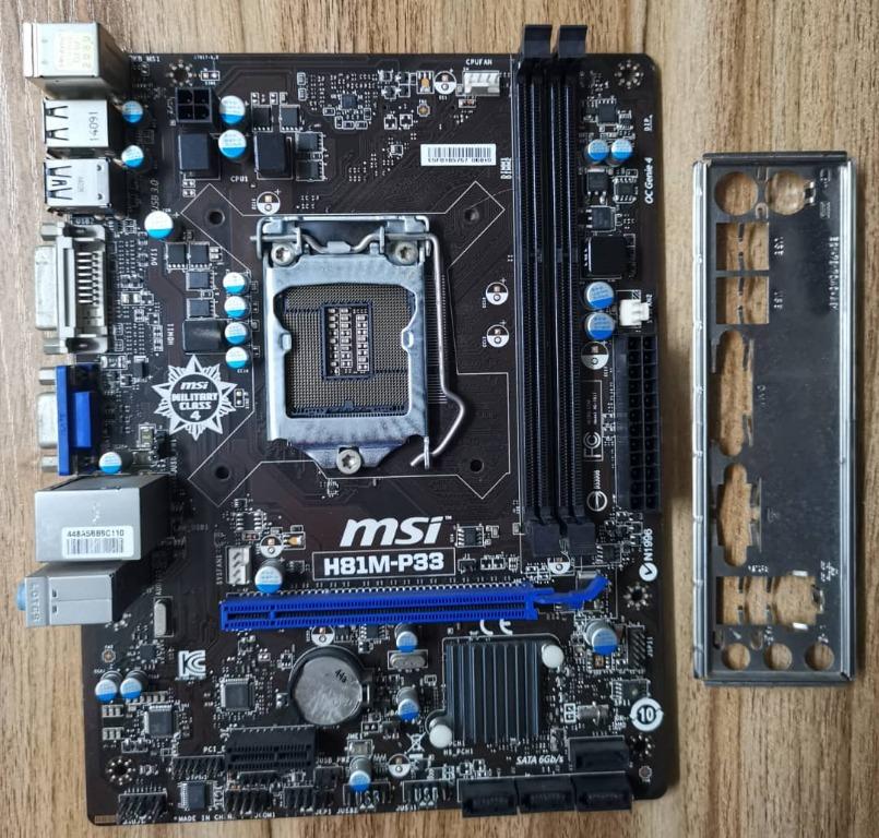 Sales Msi H81m P33 Motherboard Mainboard Socket 1150 Backplate Electronics Computer Parts Accessories On Carousell