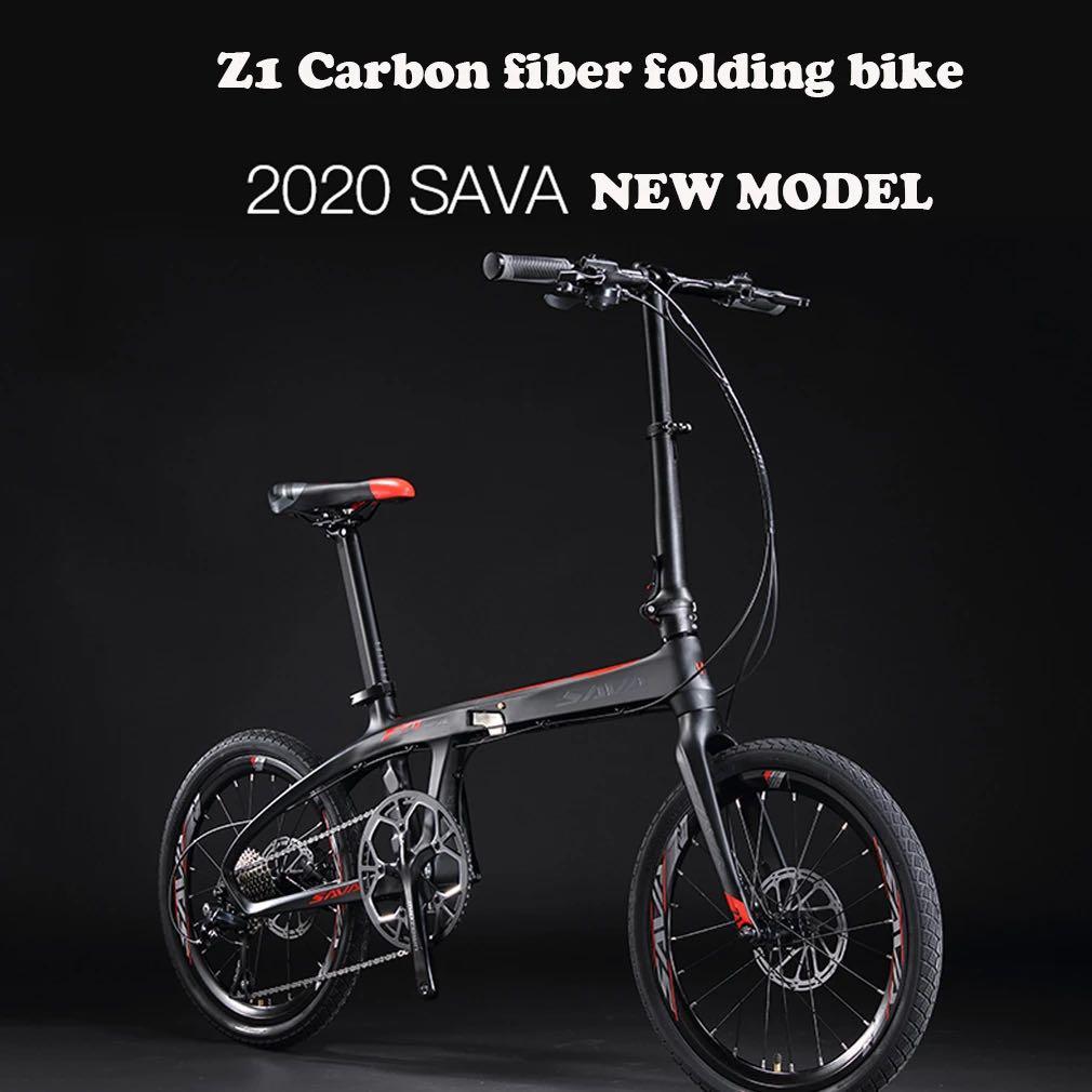 Sava Z2 16/'/' Carbon Fiber Frame Folding Bike Mini City 9 Speed Foldable Bicycle