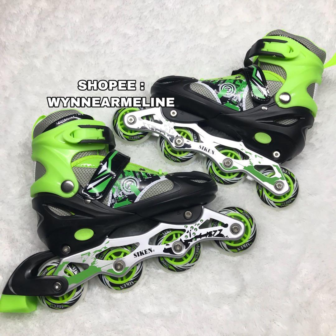 Siken In Line Skate Sepatu Roda Aluminum Body High Quality Green Hijau Blue Biru Red Merah Skater Unisex Anak Dewasa Olah Raga Perlengkapan Olahraga Lainnya Di Carousell