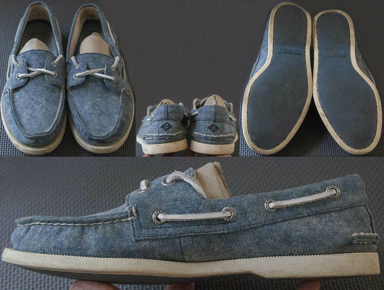 Denim sperry topsiders on sale