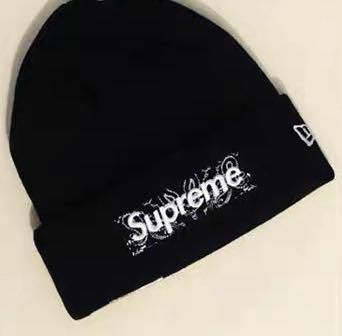 Supreme 19fw bandana box logo beanie 腰果花冷帽cap hat, 男裝, 手錶