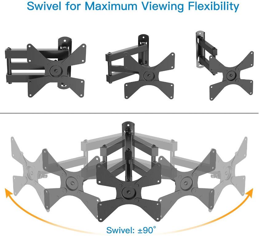 TV Wall Bracket, Swivels Tilts Extends Rotates TV Wall Mount for 1040