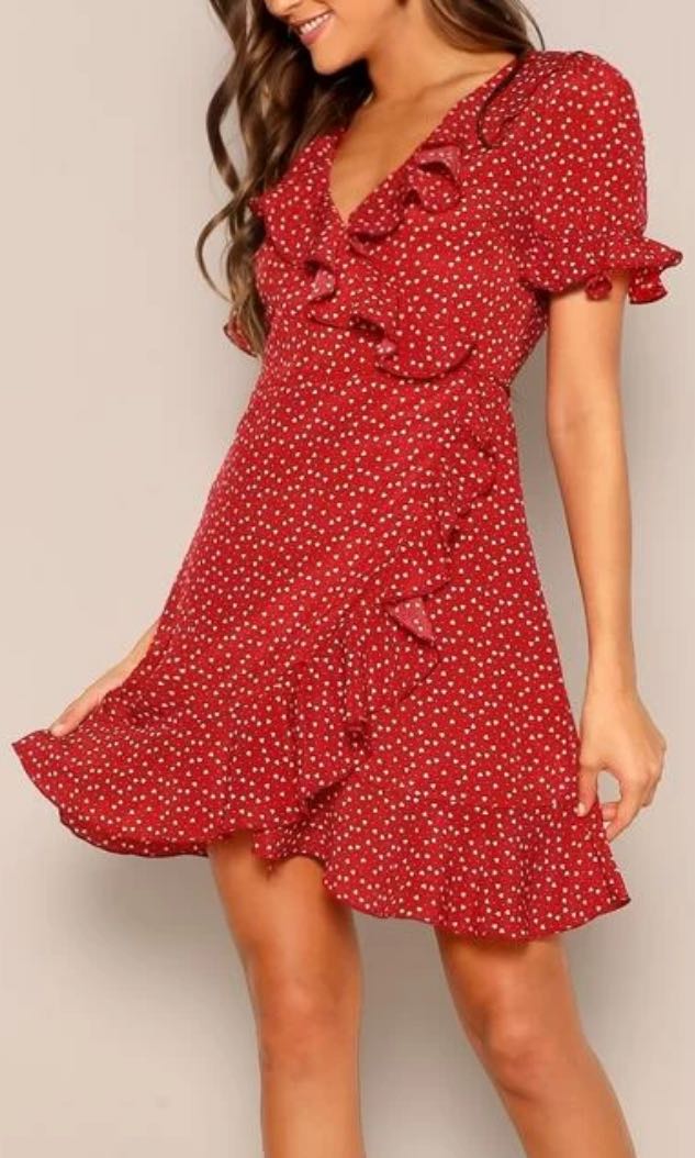 Wrap Dress SHEIN, Women's Fashion, Dresses \u0026 Sets, Dresses on Carousell