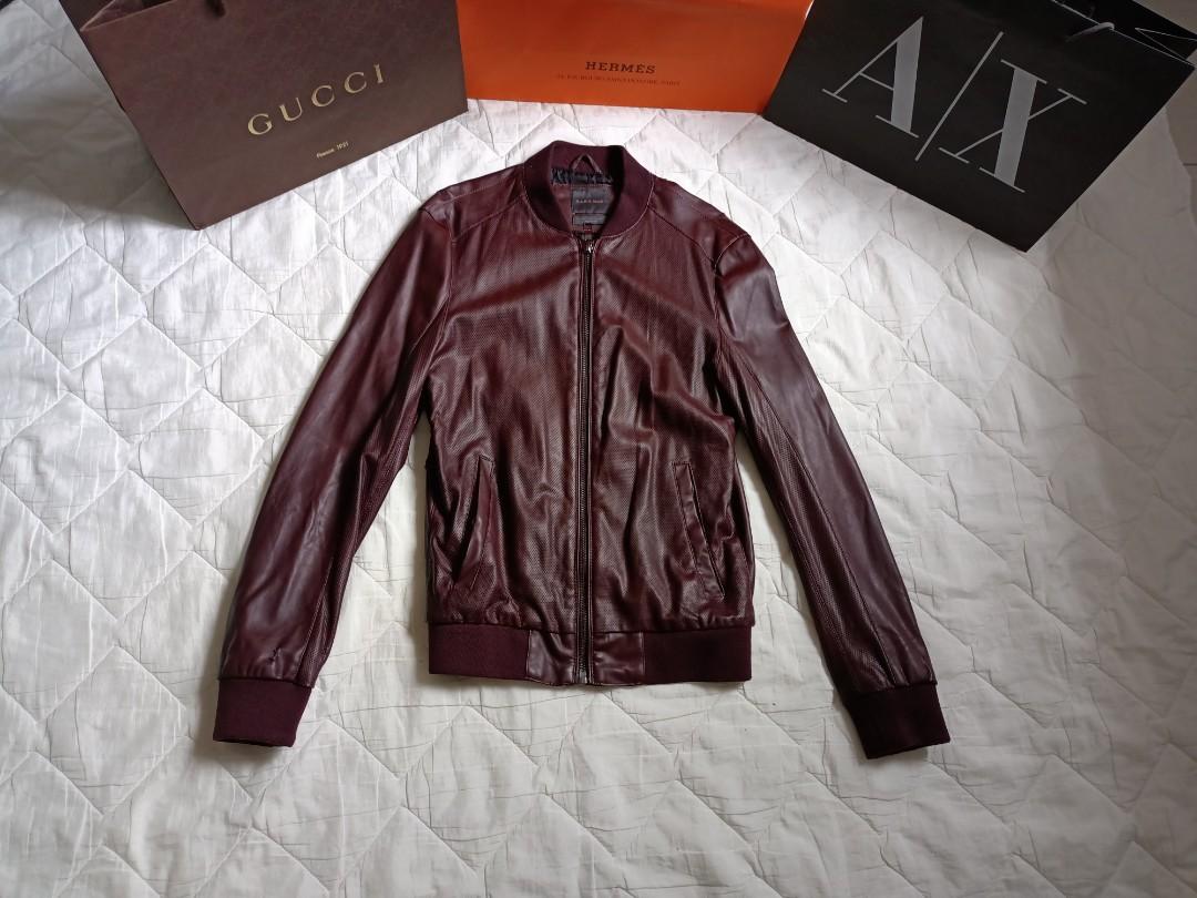 zara leather bomber jacket