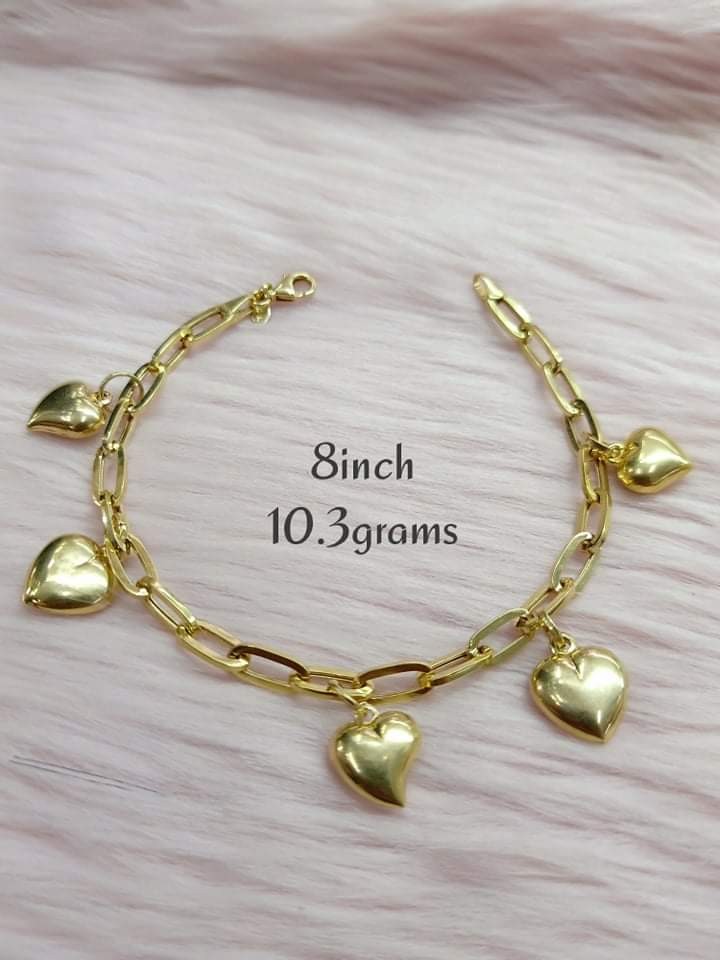 18k gold cheap heart bracelet