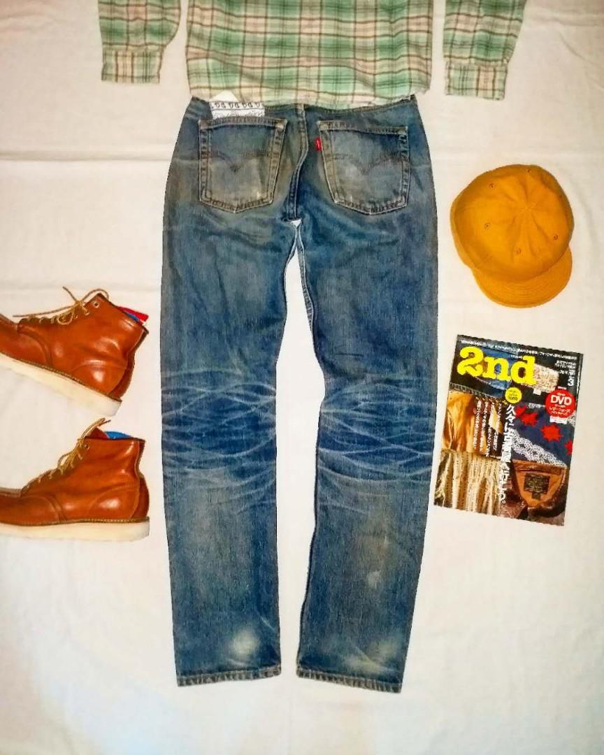 Levis 505 original vintage denim color fade Jeans 29