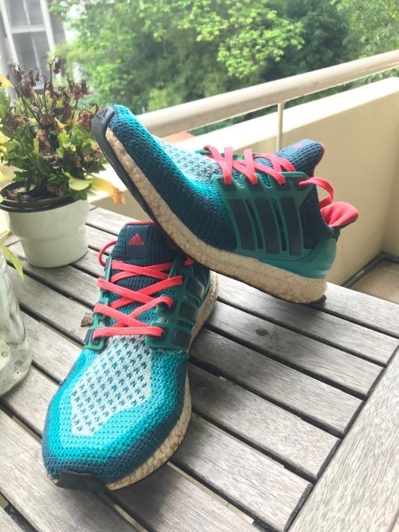 Adidas UltraBoost 2.0 Clear Green Mineral Shock Red UK 8 US 8.5 EU 42