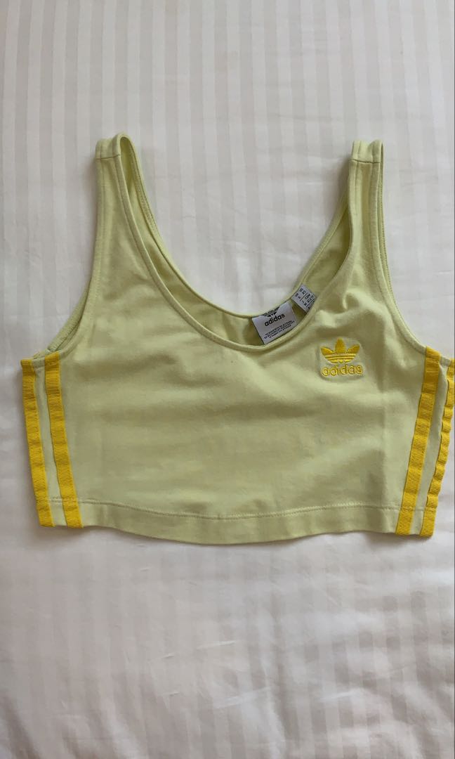 adidas yellow crop top