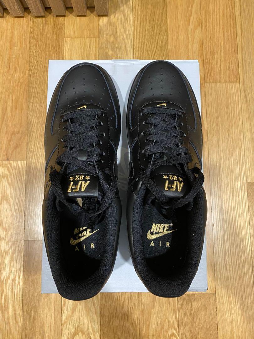 Air force 1 deals 07 black/black/summit white/metallic gold