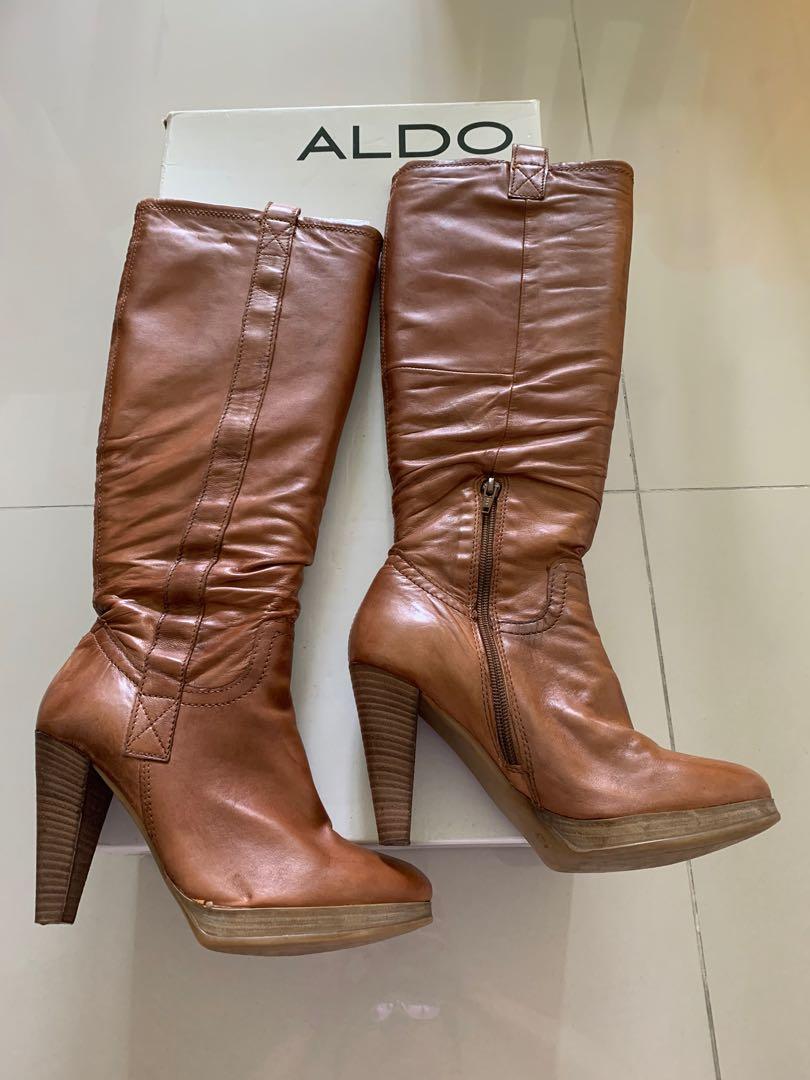 Aldo Willms Knee High Leather Boots Women s Fashion Footwear