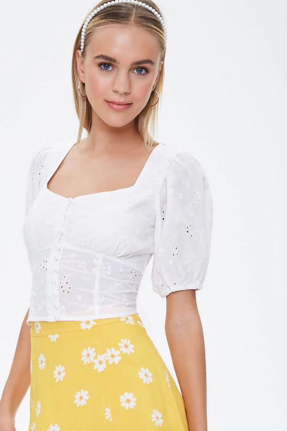 forever 21 eyelet top