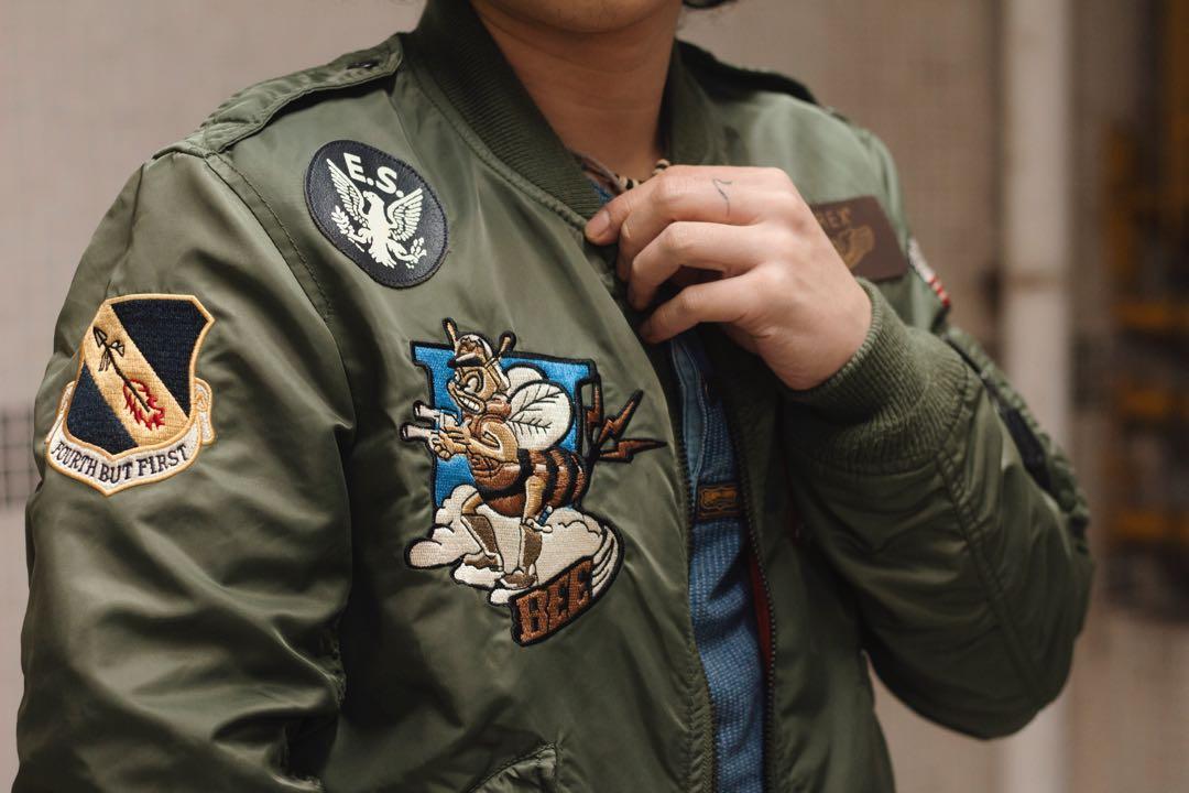 AVIREX L2b ma-1 bomber ARMY jacket , 男裝, 外套及戶外衣服- Carousell
