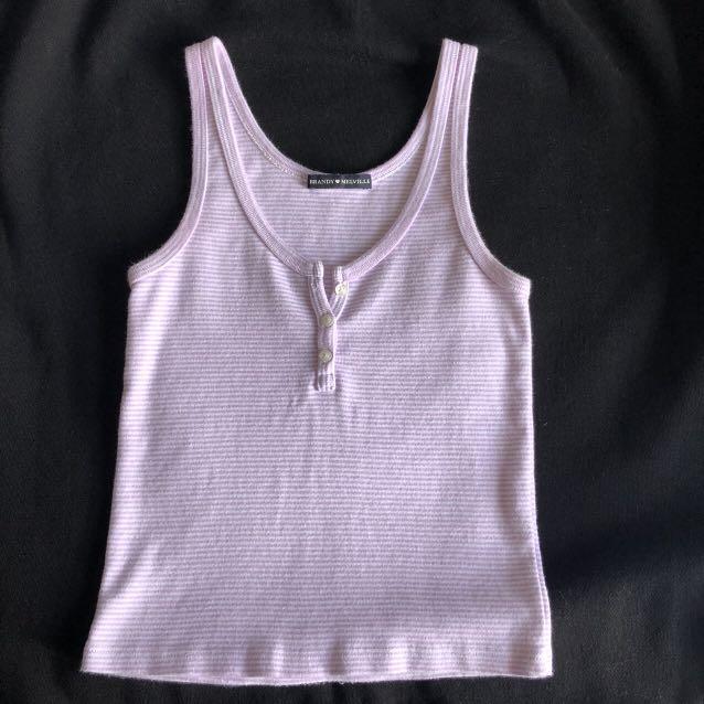 brandy melville skylar white tank top, Women's Fashion, Tops, Sleeveless on  Carousell