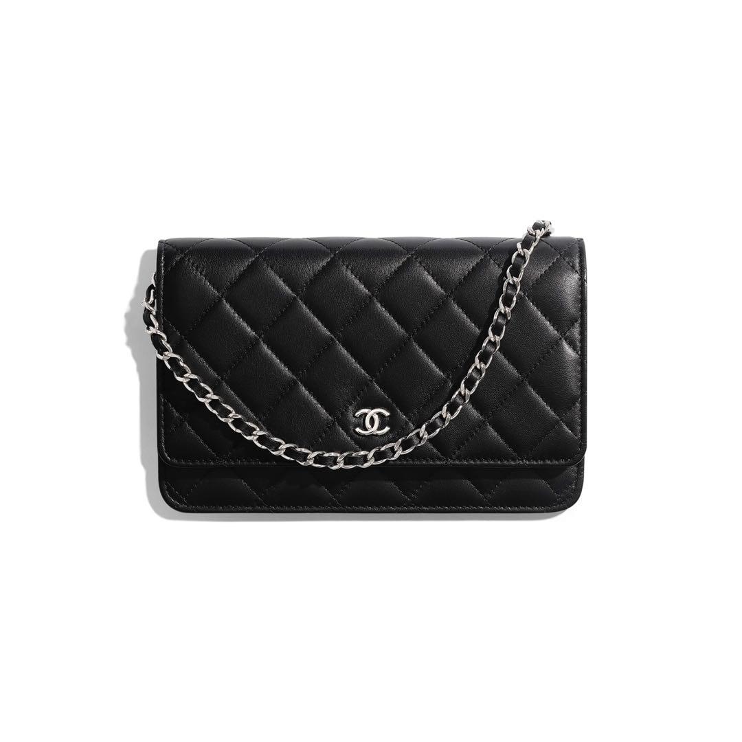2020+Chanel+Classic+Flap+Bag+Wallet+On+Chain+%2FBlack+Caviar