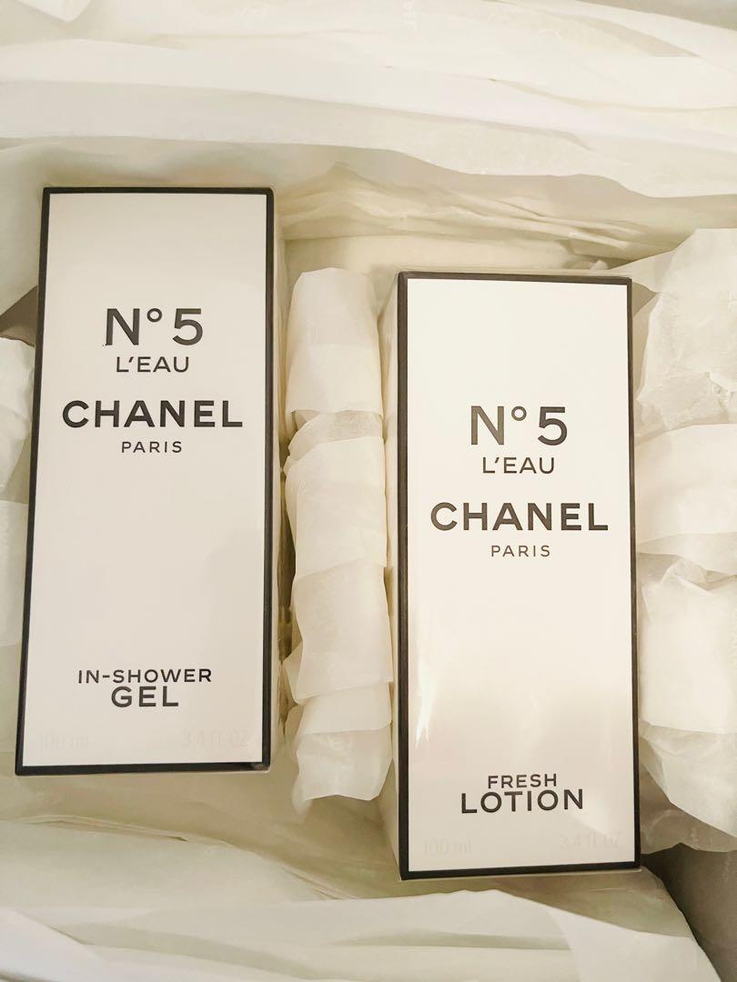 Chanel n°5 l'eau shower gel + fresh lotion 精美box set, 美容＆化妝品, 沐浴＆身體護理,  沐浴及身體護理- 身體護理- Carousell
