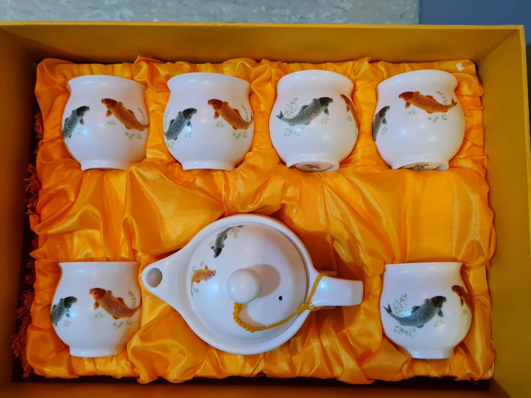 Chinese tea set authentic china bone original, Furniture & Home Living, Kitchenware