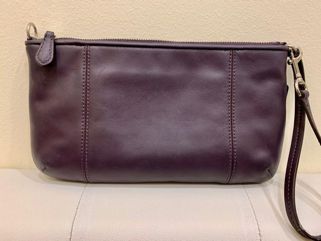 Coach Colette Leather Wristlet Clutch F52153 Brown New