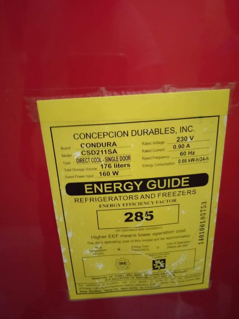 Condura freezer wattage cheap