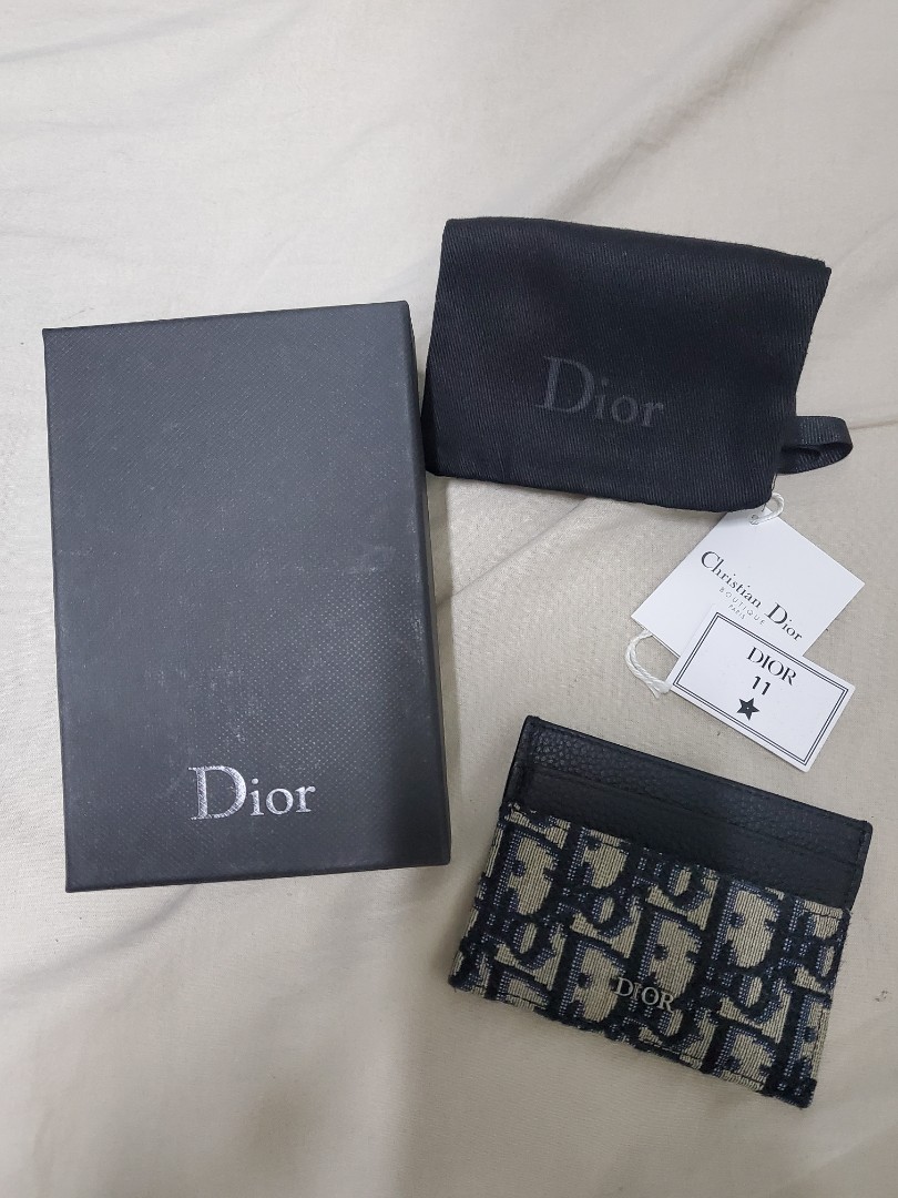 Business Card Holder Beige and Black Dior Oblique Jacquard  DIOR HK