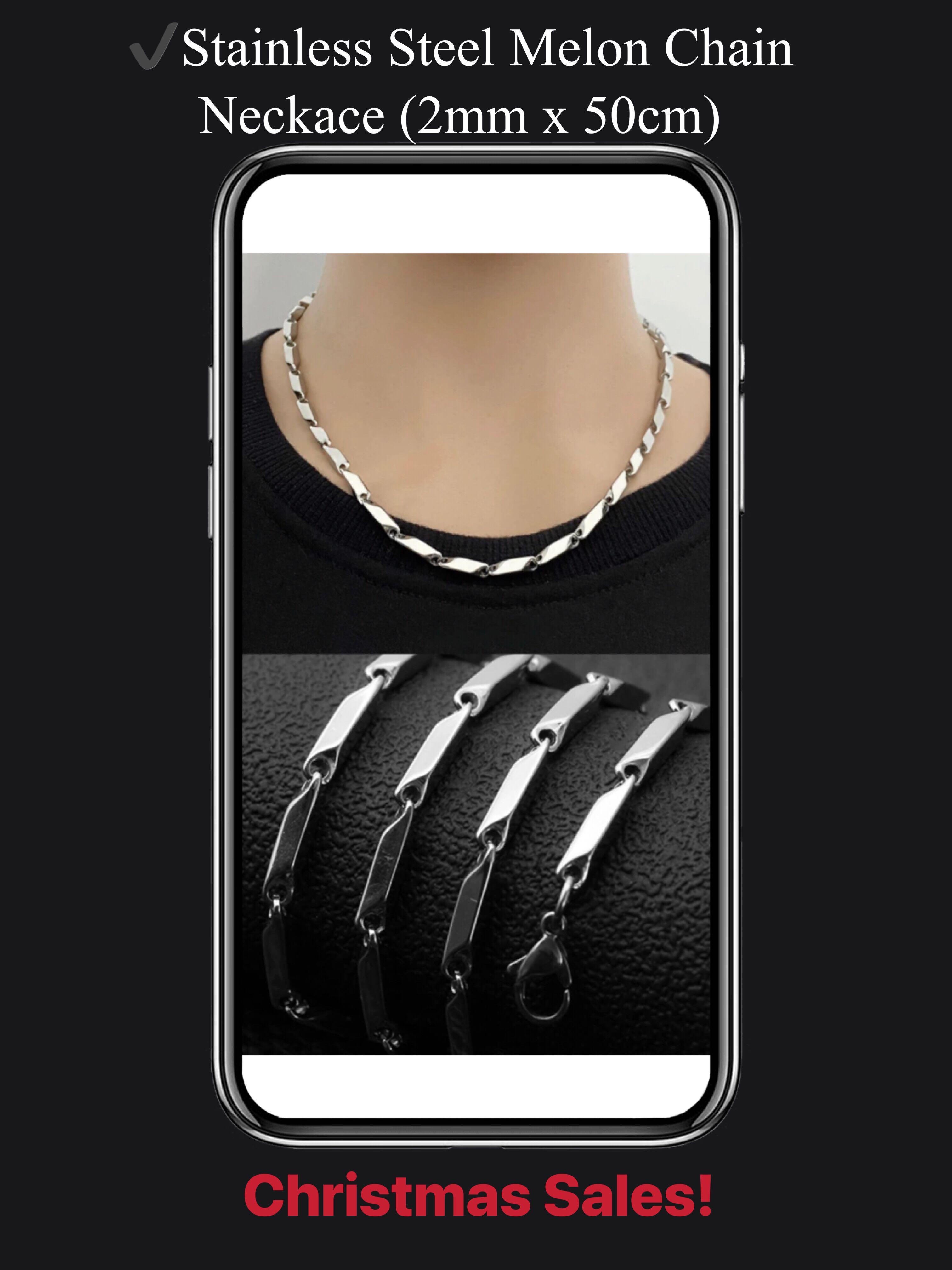 Necklace Fashion high-end new titanium steel necklace melon chain stainless steel chain men and women fashion necklace hot sale