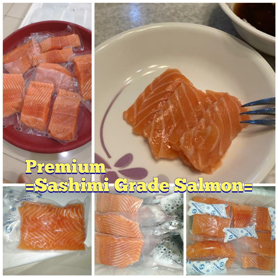 Fresh Sashimi Grade Salmon ( 500g) - Ready to eat vacuum pack, Makanan