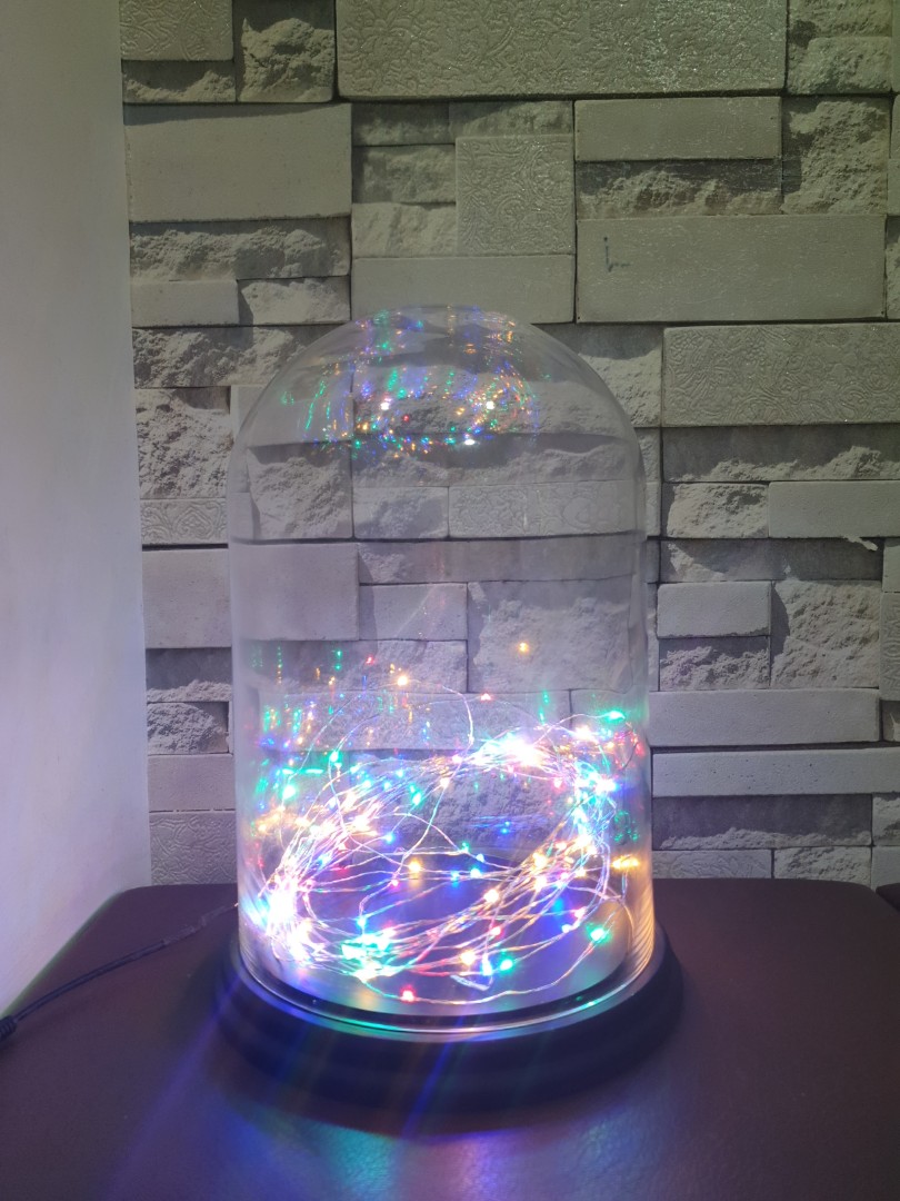 Glass Dome with led lights, Furniture & Home Living, Kitchenware