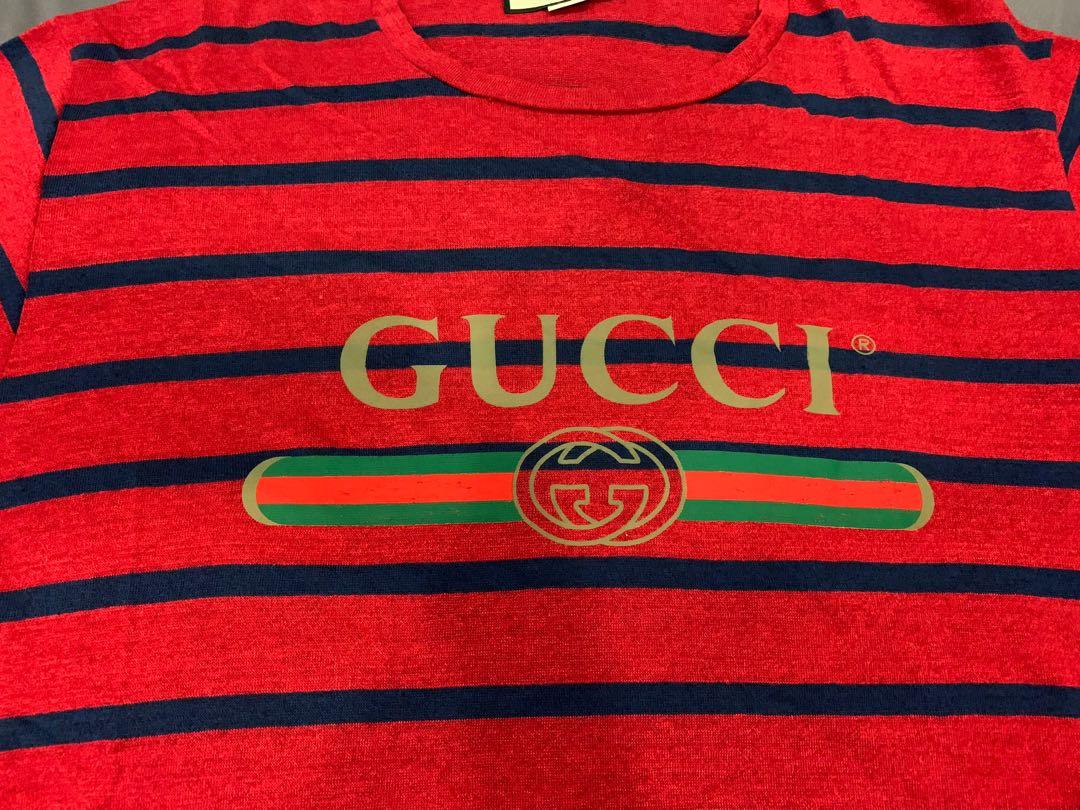 Gucci red logo t shirt Clearance
