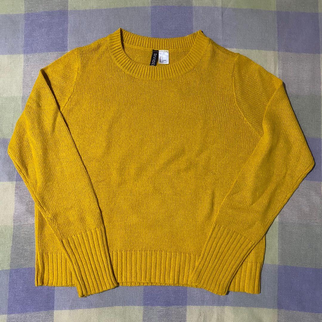 h&m divided yellow sweater