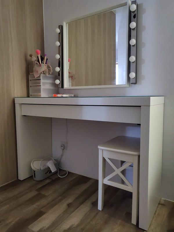 Ikea Dressing Study Table Mirror Stool Lights Furniture Home Living Tables Sets On Carou Ikea Dressing Study Table Mirror Stool, Dressing Table Mirror With Lights Ikea