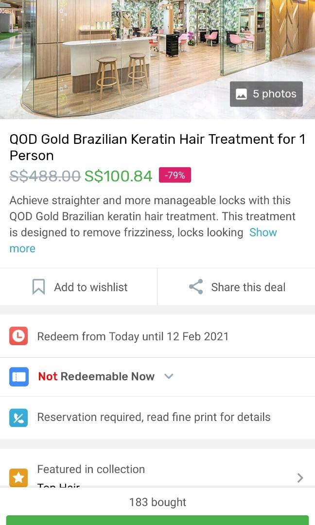 Keratin Hair Treatment Red Team Salon Fave Voucher, Beauty & Personal Care,  Hair on Carousell
