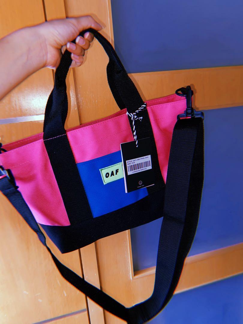 Lazy Oaf Logo Tape Tote Bag - pink