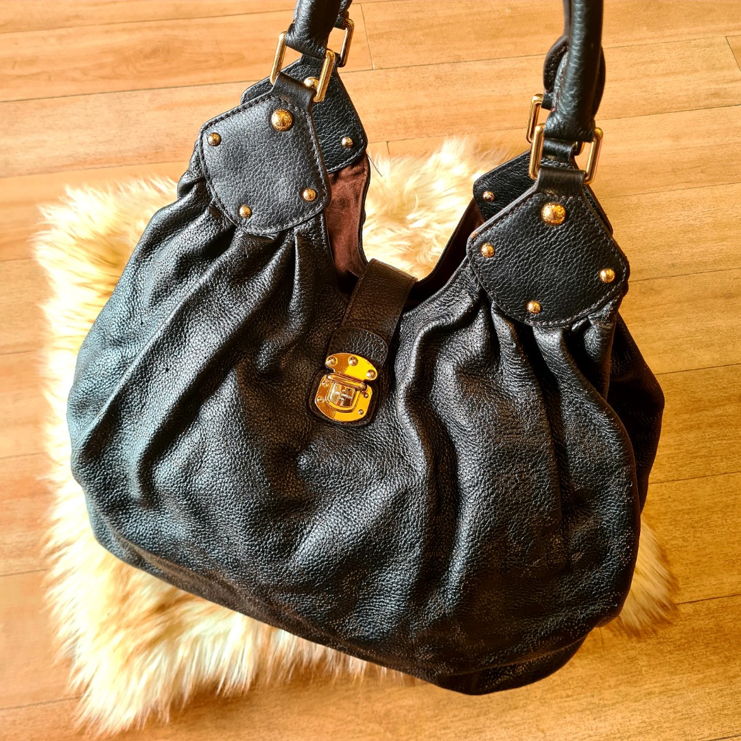 LV (Louis Vuitton) Mahina XL Denim noir, Women's Fashion, Bags & Wallets,  Shoulder Bags on Carousell