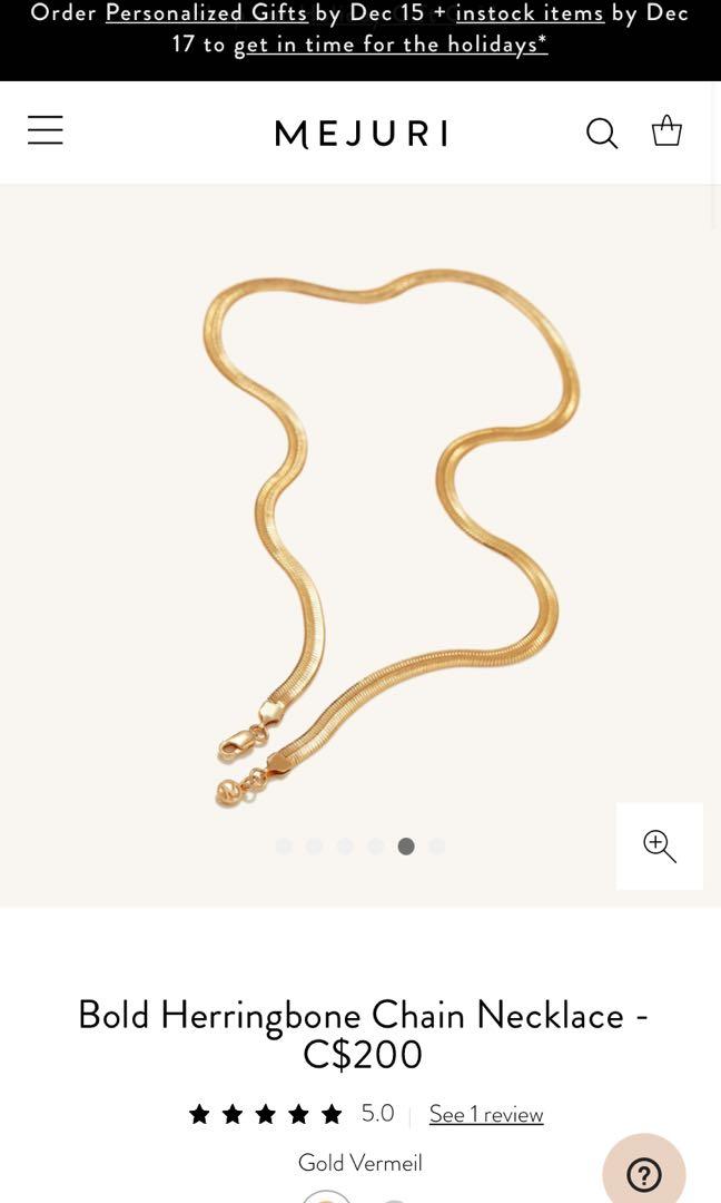 Mejuri Herringbone Necklace Women s Fashion Jewelry on Carousell