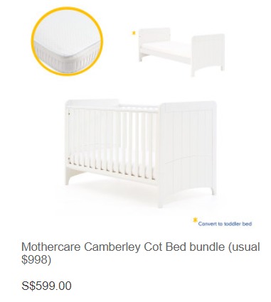Mothercare Camberley cotbed cot