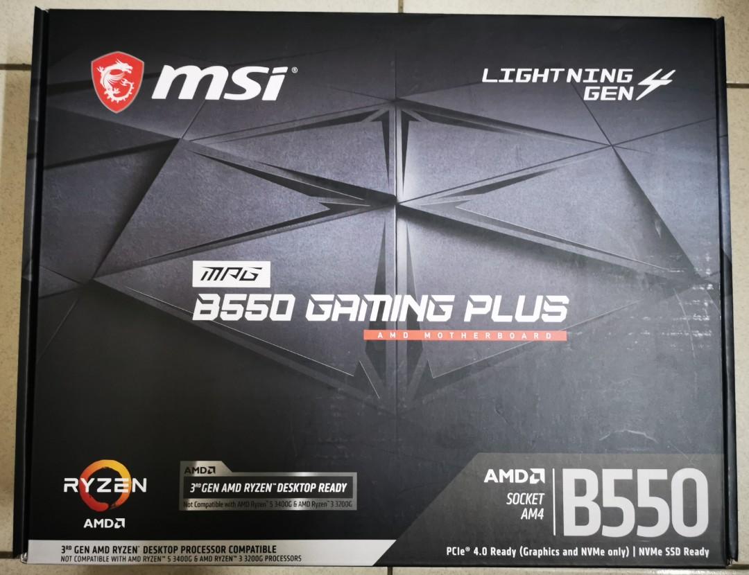 MSI MPG B550 GAMING PLUS SOCKET AM4 PCIe 4.0 AMD ATX Motherboard