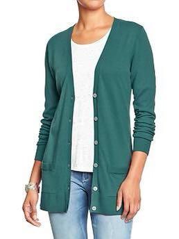 navy fine knit cardigan