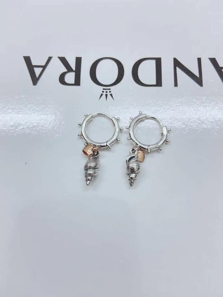 pandora seashell hoop earrings