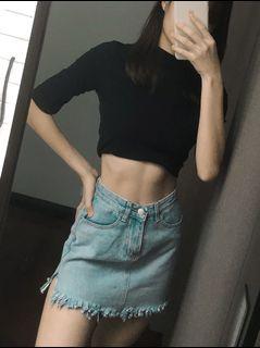 Ripped Jeans Skirt
