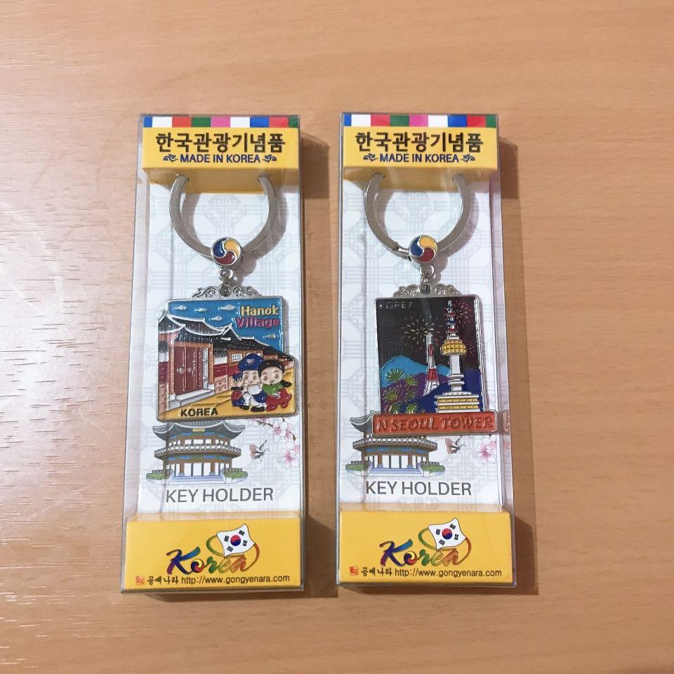 TAKE 2 Korea Souvenir Keychain Seoul Tower & Hanok Village, Hobbies