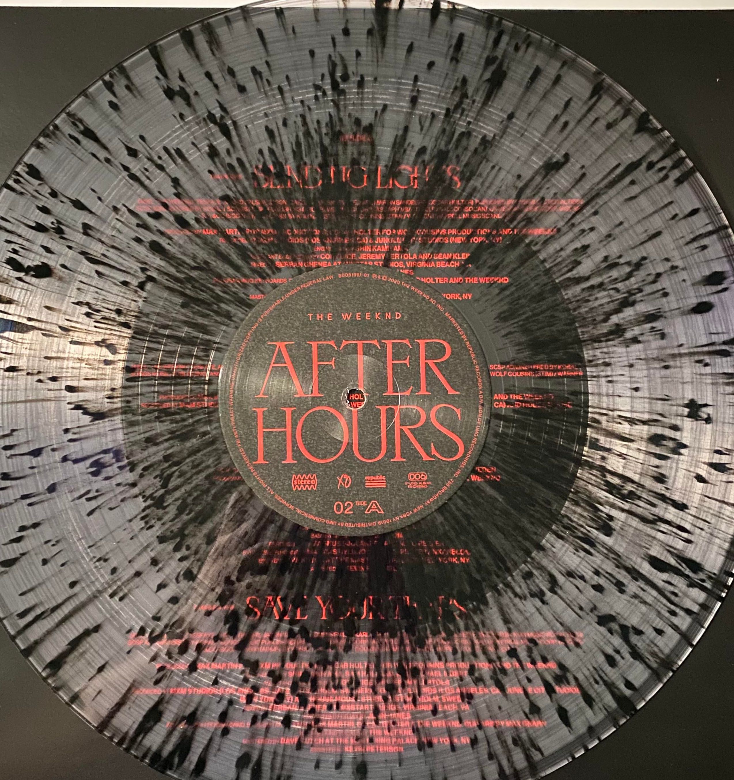 The Weeknd - After Hours Limited Black Splattered Clear Vinyl 2LP